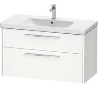 Duravit D-Code Ensemble pour meuble, lavabo pour meuble avec soubassement pour lavabo suspendu, 984x460x555mm, DC0294010180000, Couleur: Corps blanc mat, Poignée chrome brillant