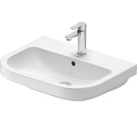 Duravit D-Code lavabo 2398600000 rond, Weiß Hochglanz , 600x460 mm, avec banc à trou pour robinetterie et trop-plein