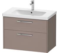 Duravit D-Code Meuble sous-lavabo, 1 tiroir, 1 tiroir, 784x460mm, découpe siphon, avec poignée, DC4672010430000, Couleur: corps basalte mat, Poignée chrome brillant