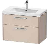 Duravit D-Code Meuble sous-lavabo, 1 tiroir, 1 tiroir, 784x460mm, découpe siphon, avec poignée, DC4672010910000, Couleur: Corps taupe mat, Poignée chrome brillant