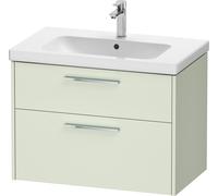 Duravit D-Code Meuble sous-lavabo, 1 tiroir, 1 tiroir, 784x460mm, découpe siphon, avec poignée, DC4672010HH0000, Couleur: Corps vert pâle mat, Poignée chrome brillant