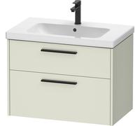 Duravit D-Code Meuble sous-lavabo, 1 tiroir, 1 tiroir, 784x460mm, découpe siphon, avec poignée, DC46720BDHH0000, Couleur: Corps vert pâle mat, Poignée noir diamant mat