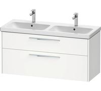 Duravit D-Code Meuble sous-lavabo, 1 tiroir, 1184x460mm, découpe siphon, avec poignée, DC4674010180000, Couleur: Corps blanc mat, Poignée chrome brillant