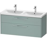 Duravit D-Code Meuble sous-lavabo, 1 tiroir, 1184x460mm, découpe siphon, avec poignée, DC4674010HG0000, Couleur: Corps vert fjord mat, Poignée chrome brillant