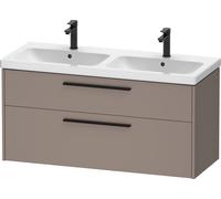 Duravit D-Code Meuble sous-lavabo, 1 tiroir, 1184x460mm, découpe siphon, avec poignée, DC46740BD430000, Couleur: corps basalte mat, Poignée diamant noir mat
