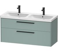 Duravit D-Code Meuble sous-lavabo, 1 tiroir, 1184x460mm, découpe siphon, avec poignée, DC46740BDHG0000, Couleur: Corps vert fjord mat, Poignée noir diamant mat