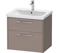 Duravit D-Code Meuble sous-lavabo, 1 tiroir, 634x460mm, découpe siphon, avec poignée, DC4671010430000, Couleur: corps basalte mat, Poignée chrome brillant