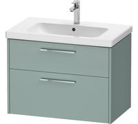 Duravit D-Code Meuble sous-lavabo, 1 tiroir, 784x460mm, découpe siphon, avec poignée, DC4672010HG0000, Couleur: Corps vert fjord mat, Poignée chrome brillant