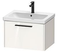 Duravit Meuble sous-vasque D-Code DC46660BD220000, poignée diamant noire, suspendu, blanc laqué
