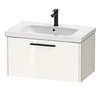 Duravit Meuble sous-vasque D‑Code DC46670BD220000, blanc laqué, poignée diamant noir, 784x400x460