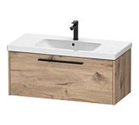 Duravit D-Code bâti-support pour lavabo, 1 tiroir, 984x460mm, avec poignée, DC46680BD550000, Couleur: Carcasa de roble jaspeado, tirador negro diamante mate