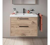 Duravit D-Code meuble sous-vasque DC46720BD550000 , poignée noir diamant, marbre chêne, suspendu, tiroirs 2, 784x555x460 mm