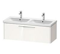 Duravit D-Code meuble sous-vasque double DC4669010220000 poignée chromée, Weiß Hochglanz , suspendu, coulissant 2000 , 1184x400x460 mm