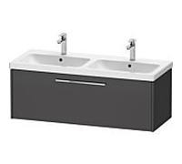 Duravit D-Code meuble sous-vasque double DC4669010490000 poignée chromée, Graphit Matt , suspendu, coulissant 2000 , 1184x400x460 mm