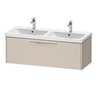 Duravit D-Code meuble sous-vasque double DC4669010910000 poignée chromé, taupe mat, suspendu, coulissant 1, 1184x400x460 mm