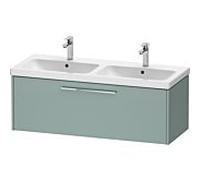 Duravit D-Code meuble sous-vasque double DC4669010HG0000 poignée chromé, vert fjord mat, suspendu, coulissant 2000 , 1184x400x460 mm