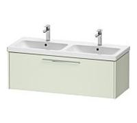 Duravit Meuble sous-vasque double D-Code – vert pâle mat, poignée chromée, suspendu, coulissant 2000