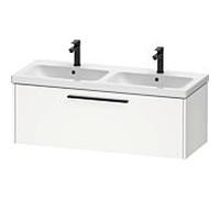 Duravit D-Code meuble sous-vasque double DC46690BD180000 poignée diamant noir, Weiß Matt , suspendu, 1184x400x460 mm