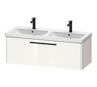 Duravit meuble sous-vasque double D‑Code DC46690BD220000, poignée noire diamant, blanc laqué