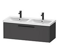 Duravit Meuble sous-vasque double D‑Code DC46690BD490000 Graphit Matt poignée noire diamant