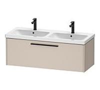 Duravit D-Code meuble sous-vasque double DC46690BD910000 , poignée noir diamant, Taupe Matt , suspendu, coulissant 2000 , 1184x400x460 mm