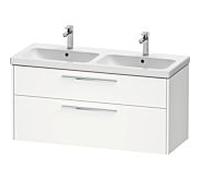 Duravit Meuble sous-vasque D‑Code DC4674010180000 – 2 tiroirs, suspendu, blanc mat, poignée chromée