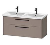 Duravit D-Code meuble sous-vasque double DC46740BD430000 , poignée noir diamant, Basalt Matt , suspendu, tiroirs 2, 1184x555x460 mm