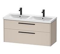 Duravit D-Code meuble sous-vasque double DC46740BD910000 , poignée noir diamant, Taupe Matt , suspendu, tiroirs 2, 1184x555x460 mm