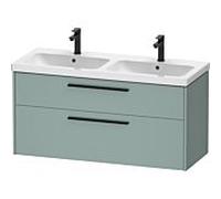 Duravit D-Code meuble sous-vasque double DC46740BDHG0000 , poignée noir diamant, vert fjord mat, suspendu, tiroirs 2, 1184x555x460 mm