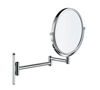 Duravit D-Code Miroir de Maquillage, Miroir grossissant avec grossissement 1x/3x, Miroir de Maquillage pivotant à 360°, Fixation Murale, Chrome, 203 x 330 x 310 mm