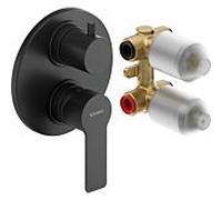 Duravit Robinetterie de bain D-Code DC5210008046 encastrable mélange céramique noir mat Ø137 mm
