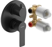 Duravit Robinetterie de bain D-Code DC5210008046 encastrable mélange céramique noir mat Ø137 mm