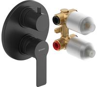 Duravit Robinetterie de bain D-Code DC5210008046 encastrable mélange céramique noir mat Ø137 mm