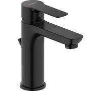 Duravit D-Code Mitigeur monocommandé pour lavabo M FreshStart et Minusflow, avec garniture d'écoulement, DC1023001046, Couleur: Noir Mat