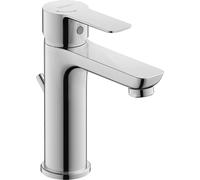 Duravit D-Code Mitigeur monocommandé pour lavabo M FreshStart et Minusflow, avec garniture d'écoulement, DC1023001010, Couleur: Chrome brillant