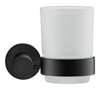 Duravit D-Code Zahnputzbecher porte-verre 0099204600 verre droit, noir mat, Ø69 mm, suspendu au mur