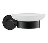 Duravit D-Code porte-savon 0099184600 position droite, Ø 108mm, noir mat, installation murale