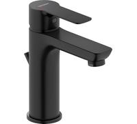 Duravit D-Code - Robinet de lavabo - Taille M (hauteur du bec 167 mm) - Robinet à économie d'énergie (FreshStart) - Robinet économiseur d'eau (MinusFlow) - Avec bonde à tirette - Noir mat