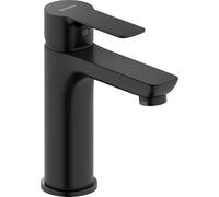 Duravit D-Code Robinet de lavabo Taille M (hauteur du bec 167 mm) Robinet de lavabo à économie d'énergie (FreshStart) Robinet d'économie d'eau Salle de bain (MinusFlow), noir mat