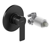 Duravit D-Code set de robinetterie de douche DC4210007046 à encastrer, mitigeur céramique, noir mat, Ø115 mm