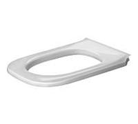 Siège de WC circulaire Duravit D-Code, fixation par étrier, 361x490mm, rallongé, blanc brillant, charnières en inox, 0060710000