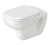 Duravit D-Code set WC à lavage mural 45700900A1 avec siège WC , sans rebord, Durafix, blanc