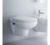 Duravit Ensemble WC suspendu D-Code 45700900A1 sans rebord Durafix siège inclus blanc brillant