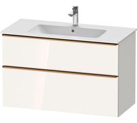Duravit D-Neo bâti-support lavabo suspendu, 1010x625x462mm, 1 tiroir, avec poignée bronze brossé, DE4363004220000, Couleur: Décor blanc brillant