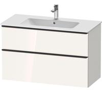 Duravit D-Neo meuble sous-vasque DE43630BD220000 101 x 46,2 cm, noir diamant/ blanc brillant, tiroir 2000 , coulissant 2000