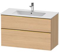 Duravit D-Neo bâti-support lavabo suspendu, 1010x625x462mm, 1 tiroir, avec poignée or poli, DE4363034300000, Couleur: Décor chêne naturel mat