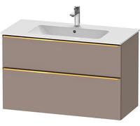 Duravit D-Neo bâti-support lavabo suspendu, 1010x625x462mm, 1 tiroir, avec poignée or poli, DE4363034430000, Couleur: Décor basalte mat