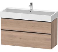 Duravit D-Neo bâti-support lavabo suspendu, 1184x625x442mm, 1 tiroir, avec poignée diamant noir, DE43750BD550000, Couleur: Décor chêne marbré