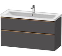 Duravit D-Neo bâti-support lavabo suspendu, 1184x625x452mm, 1 tiroir, avec poignée bronze brossé, DE4391004490000, Couleur: Décor graphite mat