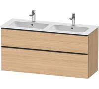 Duravit D-Neo bâti-support lavabo suspendu, 1280x625x462mm, 1 tiroir, avec poignée diamant noir, DE43650BD300000, Couleur: Décor chêne naturel mat